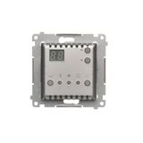 Digital thermostat with outer temperature sesnor, Silver matt, metalic