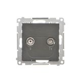RTV final aerial socket, separated, module, black matt