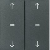 Cover arrow for 2gang for push-button m, clearlenses, S.1/B.3/B.7, ant