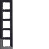 Glass frame 5gang, B.7, black/ant. matt