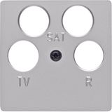 Central plate for aerial soc. 4hole (Ankaro), com-tech, al., matt, lac