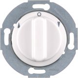 Single-pole blind rotary switch with button, Series 1930/Glass, polar white