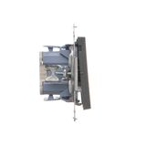 Single socket outlet with earthing for IP44 version with frame seal, without shutters, (module), Simon 24, IP44, 16A, graphite mat, Flap color: Same as a cover