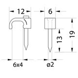 FLOP-6/4 Flat cable holder YDYp 2 x 1