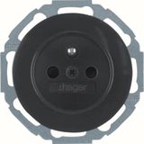 Earthed socket, enhanced touch safety, Series R.classic black