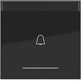 Rocker single, bell symbol imprint, clear lens, A.x/C.x, night black glass.