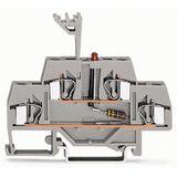 Component terminal block double-deck LED (red) gray