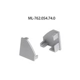 End cap for RT2 without hole, silver color, 1pc