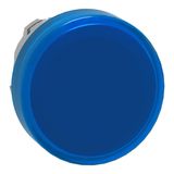 Head for pilot light, Harmony XB4, metal, blue, 22mm, universal LED, plain lens, for insertion of image