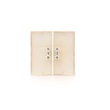 Double button for switches and push buttons, matt aluminum