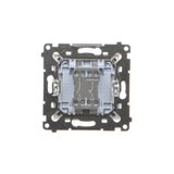 R-TV-SAT final aerial socket, (module), Simon 24, IP20/IP44, champagne matt