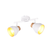 Valentin spot 2-pc E14 matt white/gold/wood