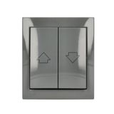 Splash-proof roller blind push button, dark grey, 10AX