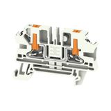 Feed-through terminal block, PUSH IN, Light Grey, 4 mm², 32 A, 1000 V,