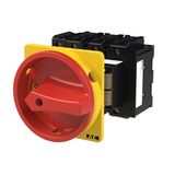 P3 Main switch, 80 A,Rear mounting, 4 pole, Form V/SVB, Red, Door coup