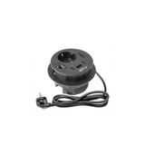 Furniture socket RONDO, 1xSHUKO, 1xUSB-A, 2xUSB-C, HDMI, RJ45 cable 1.5 m, black