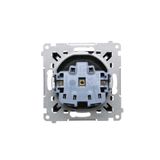 Cover for single socket outlet with earthing, Graphite