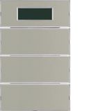 Push-button 3gang with room thermostat, display, K.5, stainless steel