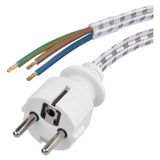 Power Cord braided textile 3× 0,75mm2, 2,4m