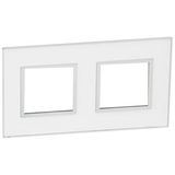 Plate Arteor - French/German std - square - 2 x 2 modules - mirror white