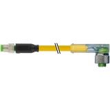 M8 male 0° / M12 female 90° A-cod. LED PUR 3x0.25 ye +drag ch. 1.5m