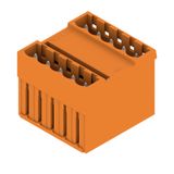 PCB plug-in connector, male header, closed side, THT solder connection, 5.00 mm, Number of poles: 10, 180°, Solder pin length (l): 3.2 mm, tinned, orange, Box