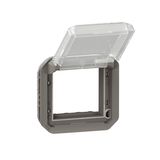PLEXO MOSAIC ADAPTOR WITH TRANSPARENT FLAP - ANTHRACITE - MECHANISM