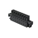 PCB plug-in connector, female header, Solder flange inverted, THT/THR solder connection, 3.81 mm, Number of poles: 9, 180°, Solder pin length (l): 1.5 mm, tinned, black, Box