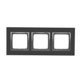 Triple frame, glass, Frozen lava