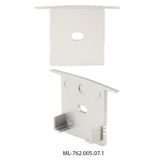 End cap with hole for AD, silver color, 1pc