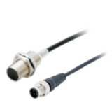 Proximity sensor, inductive, M18, shielded, 4 mm, DC 2-wire no polarity, NC, M12 0.3 m pigtail PUR with Junction Connector M12, chip-immune function, oil-resistant E2ER0036C