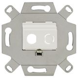 Mounting adapter, 2-fold, pearl white (similar to RAL 1013), for 2 F sockets (12 mm), for TAE covers
