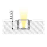 Built-in aluminum profile VL, 22x13 mm, White diffuser, complete, 2 m