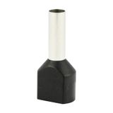 Double insulated sleeve terminal HI 2x4.0/12-black, black, Al/Cu