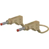 Measuring lead with (4 mm plug, spring-loaded, straight) to (4 mm plug, spring-loaded, straight), 2 m, brown, silicone, 2.5 mm², CAT II, 66.9408-20027