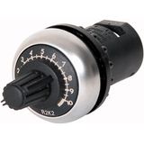 Potentiometer, Classical, M22, 22.5 mm, R 2.2 kΩ, P 0.5 W, Bezel: titanium