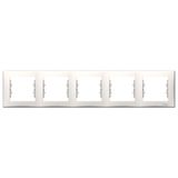 Sedna - horizontal 5-gang frame - cream