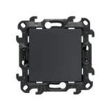 Single switch with backlight LED, (module), Simon 24, IP20/IP44, 10AX, graphite mat