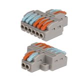 Cable clamp with lever, 2-6, orange, blue