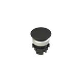 Spring-return black mushroom pushbutton