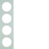 Frame 4gang, R.3, glass p. white