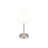 Kenny LED table lamp brushed steel/white rechargeable