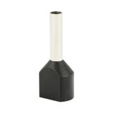Double insulated sleeve terminal HI 2x1.5/8-black, black, Al/Cu