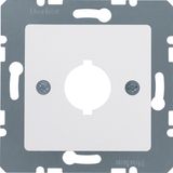 Central plate inst. opening Ø 18.8 mm, com-tech, p. white matt/velvety