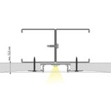 Built-in aluminum profile AF for plasterboard, 86x15mm, Whitey diffusion, 1m