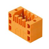 PCB plug-in connector, male header, Flange, THT solder connection, 3.50 mm, Number of poles: 10, 180°, Solder pin length (l): 3.5 mm, tinned, orange, Box