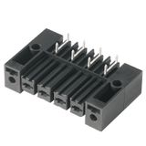 PCB plug-in connector, female header, Clip-on flange, inverted, THT solder connection, 7.62 mm, Number of poles: 2, 270°, Solder pin length (l): 3.5 mm, tinned, black, Box