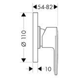 Vernis Blend built-in shower mixer, surface-mounted, chrome