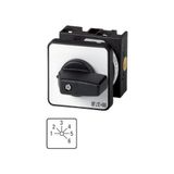 T0-3-180/E Step switches, T0, 20 A, flush mounting, 3 contact unit(s), Contacts: 6, 45 °, maintained, Without 0 (Off) position, 1-6, Design number 180
