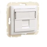 COV RING W/SING SUPPORT F/RJ45 CONNECT PEARL